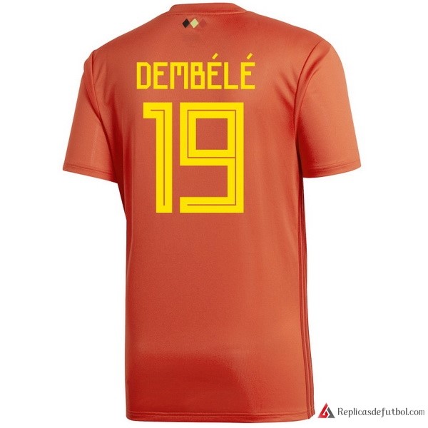 Camiseta Seleccion Belgica Primera equipación Dembélé 2018 Rojo